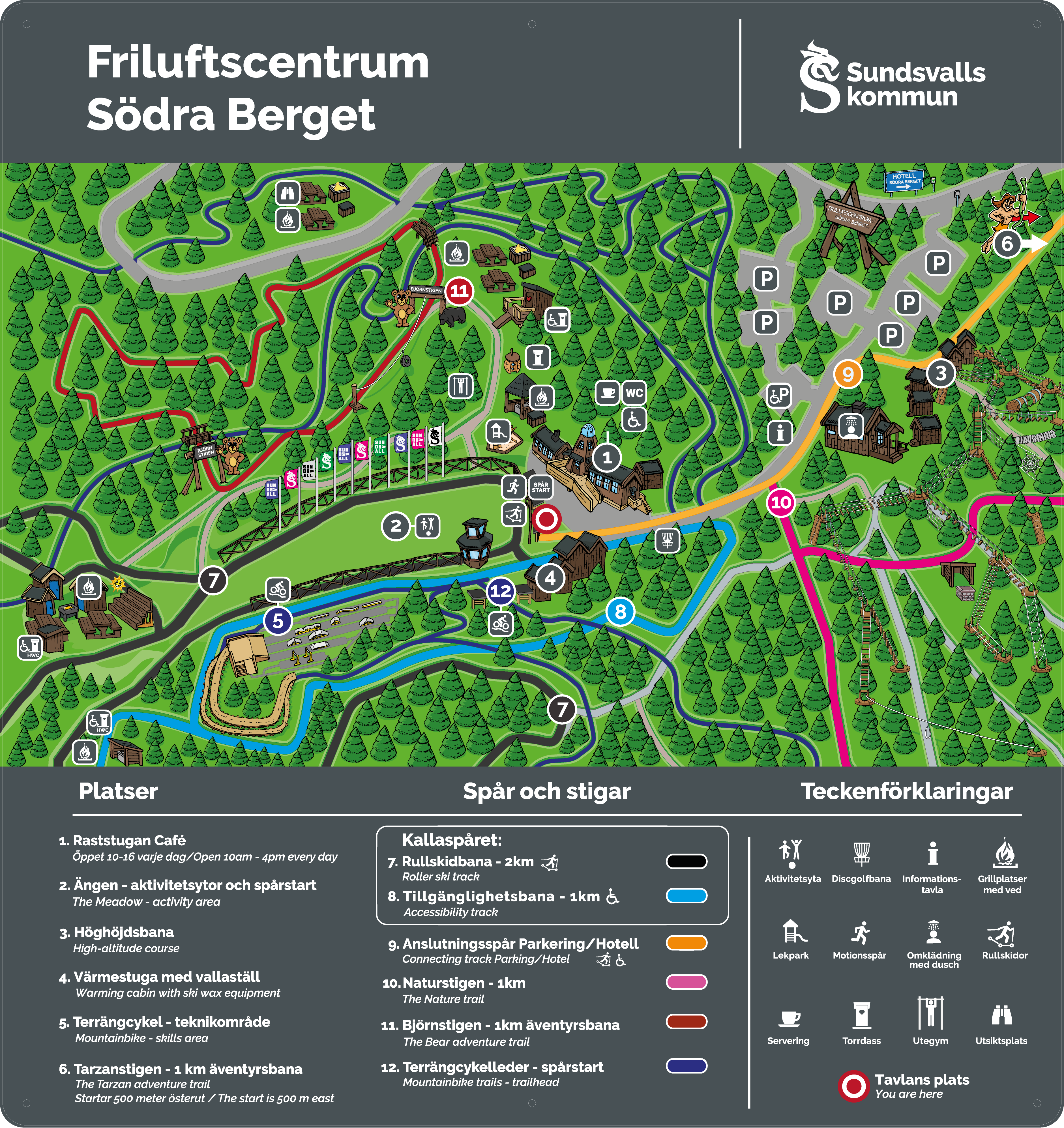 Informationstavla Sommar Södra berget Ängen | Naturkartan