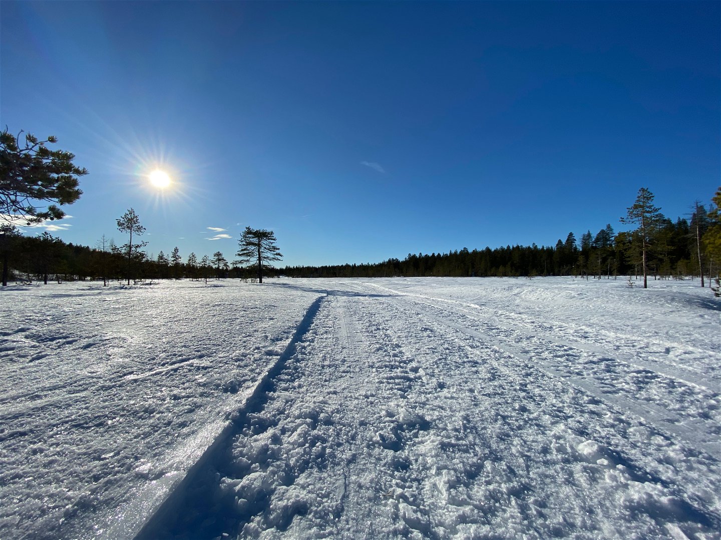 1 km cross-country skiing trails