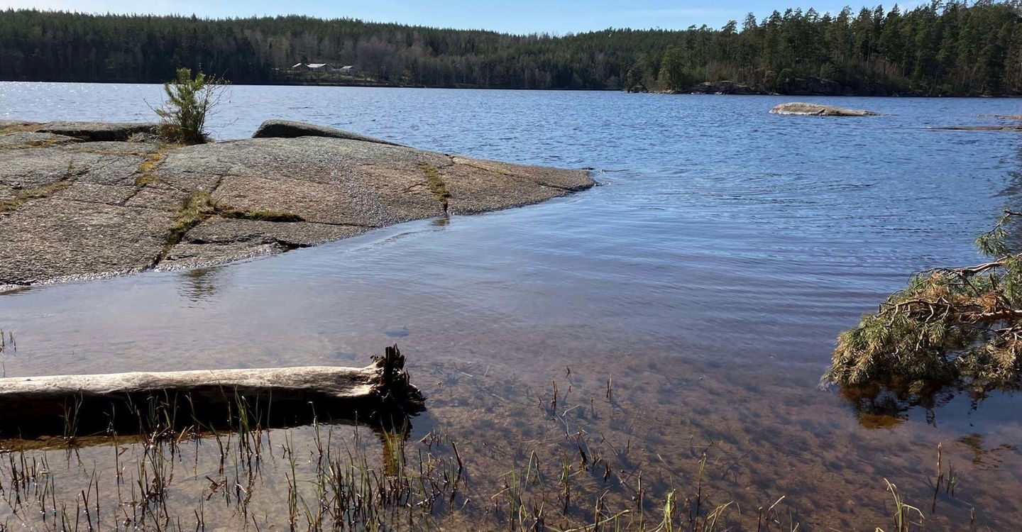 Ågelsjön Tallholmen nedanför vindskyddet.
