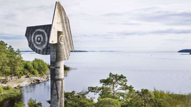 Picassoskulpturen i Kristinehamn har fin placering vid Vänerns horisont