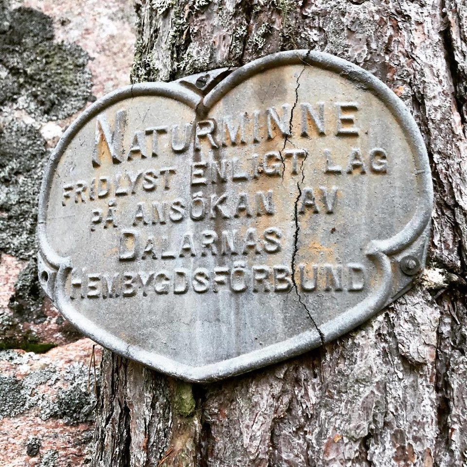 Skylt vid stenen
