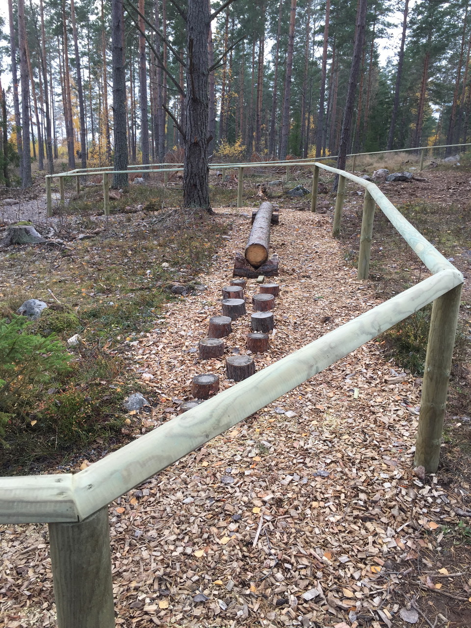 Olika underlag på Barfotastigen. Foto: Mats Larshagen.