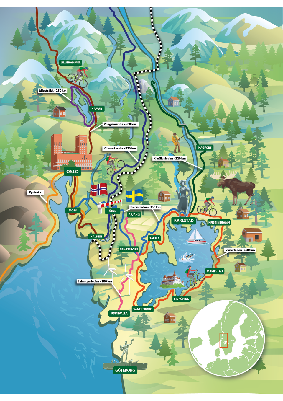 Discover and cycle several trails