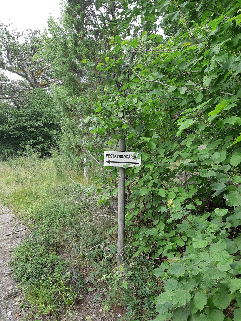 The sign for the cemetery