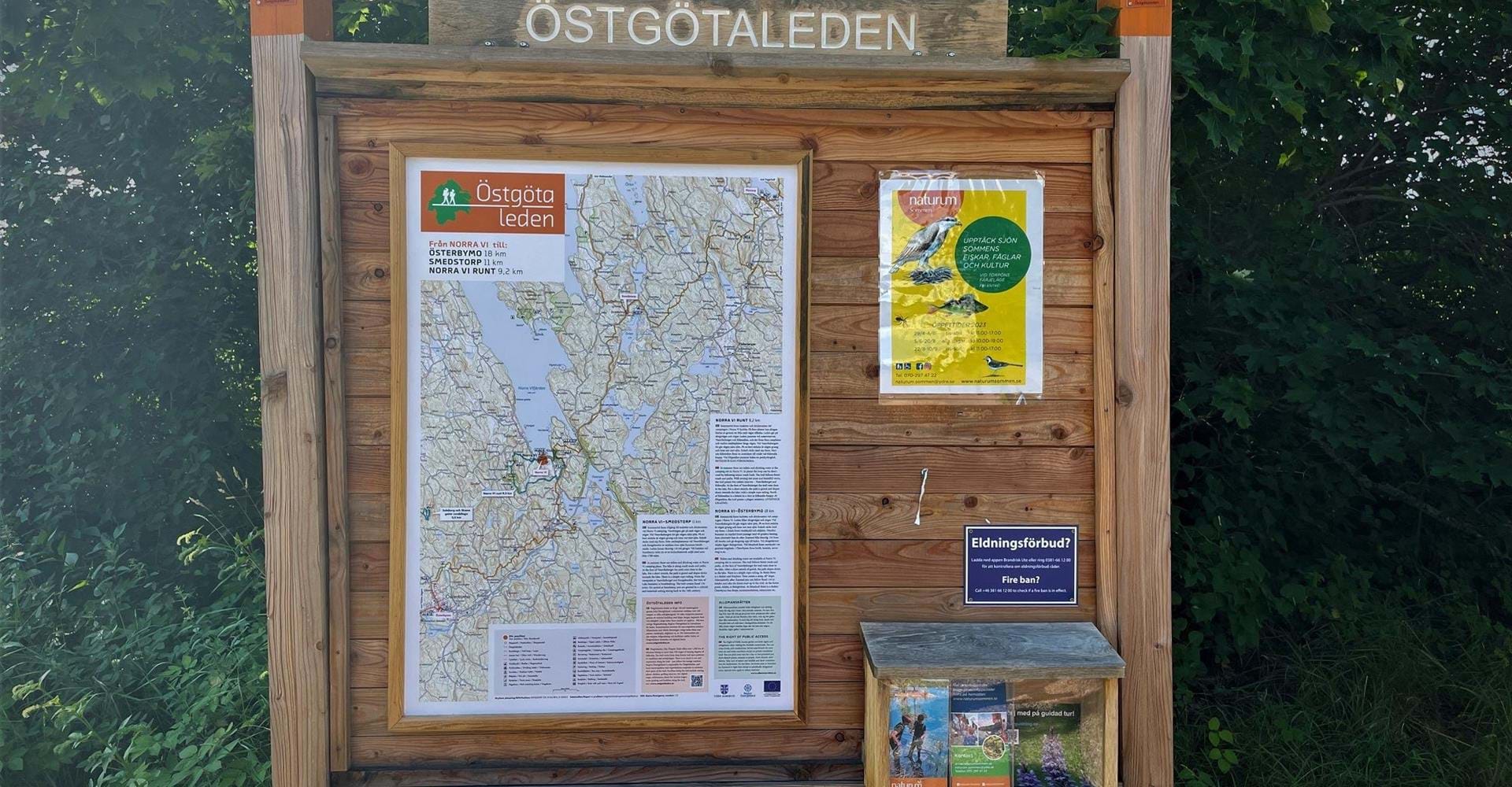 Etappinfo vid arkering Norra Vi
Etapper: Norra Vi – Österbymo,  Smedstorp-Norra Vi, Norra Vi runt
Ydre