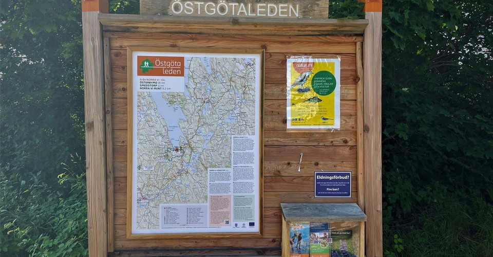 Etappinfo vid arkering Norra Vi
Etapper: Norra Vi – Österbymo,  Smedstorp-Norra Vi, Norra Vi runt
Ydre
