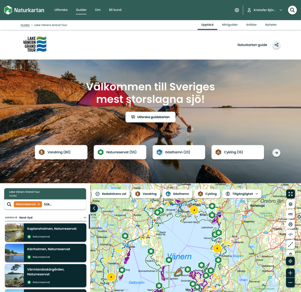 Vänersamarbetets guide till Lake Vänern Grand Tour visar bl a upp 55 besöksvärda naturreservat i och…