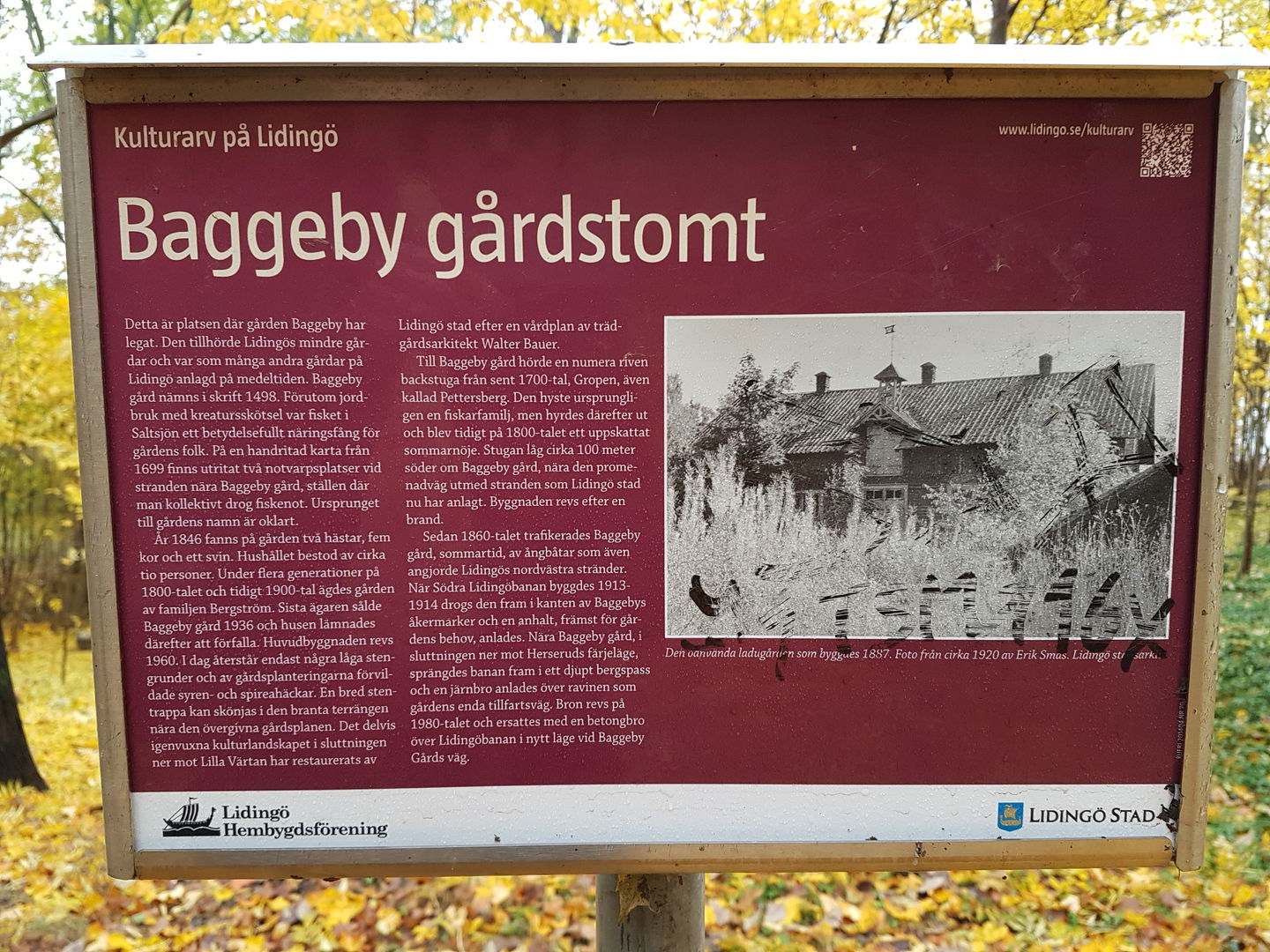 Informationsskylt. Foto Lidingö stad.