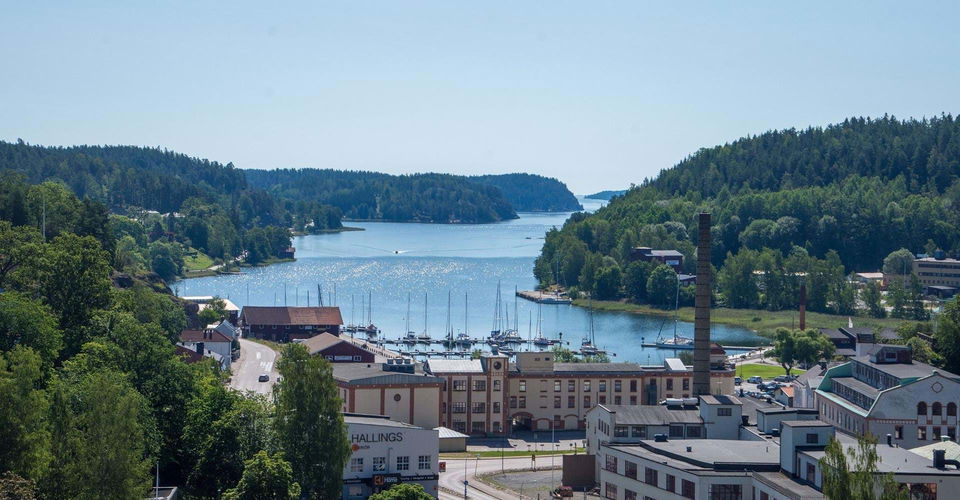 Utsikt över Valdemarsvik och Valdemarsviken