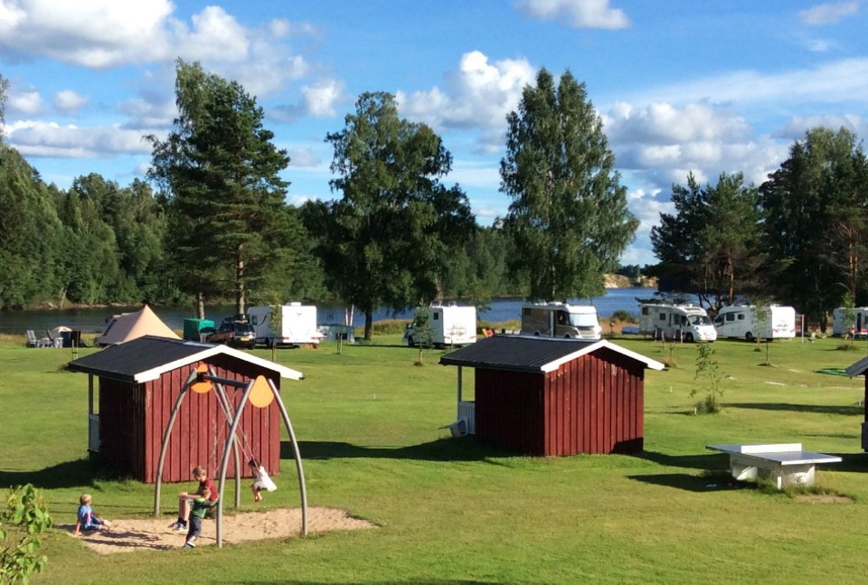 Vy över Storängens camping i Ransäter.