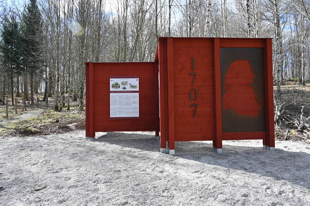 Informationsskyltar Linnés Råshult, parkering
