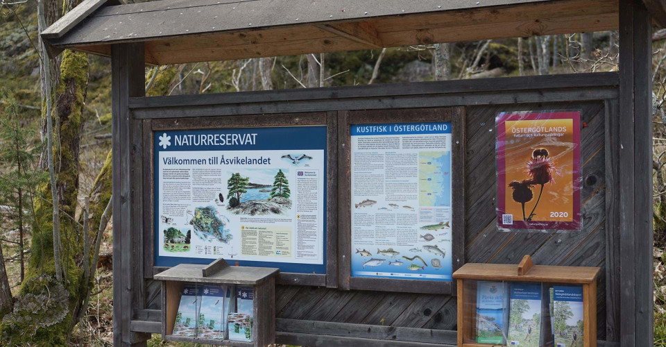 Parkering 2 Åsvikelandet naturreservat.
Etapp: Åsvikeslingan, Kråkvik-Torrö.
Valdemarsvik. 