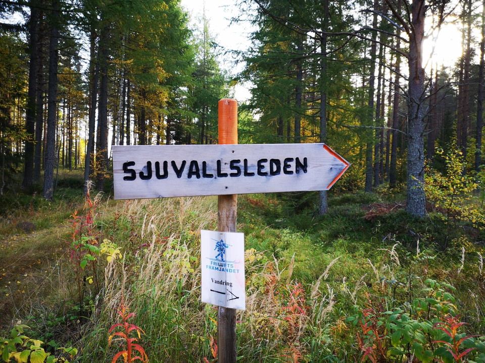 En kort bit efter Sjuvallsleden i början.