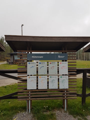 Informationstavla Motionsspår Södra berget Ängen