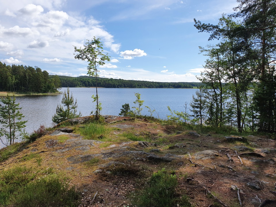 På slingan som går längst Sydudden får du utsikt över Glafsfjorden och Svartholmen.