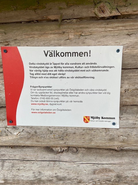 Bild på informationsskylt vid  vindskyddet Bleckenstad
