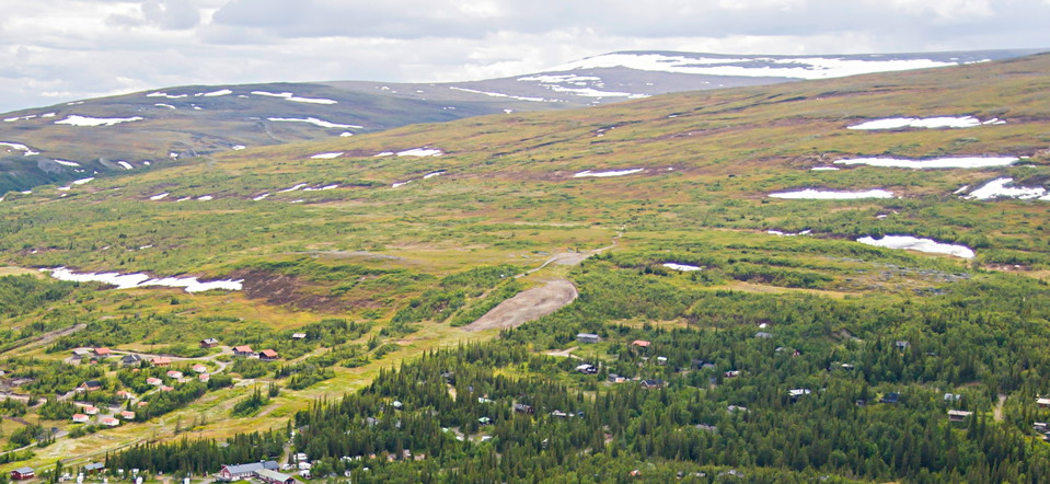 Flygbild över Gräftåvallen