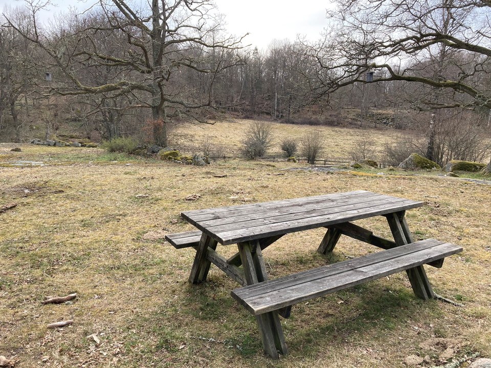 Vid början av leden finns en veckaert belägen sittplats 