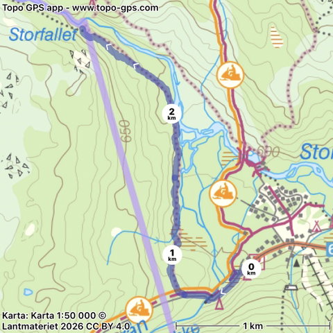 Led mot Storfallet, södra sidan led 203 (sommarled, Oviksfjällen)