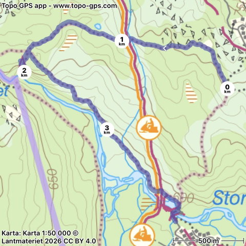 	 Trail to Storfallet, south side of trail 202 (summer trail, Oviksfjällen)