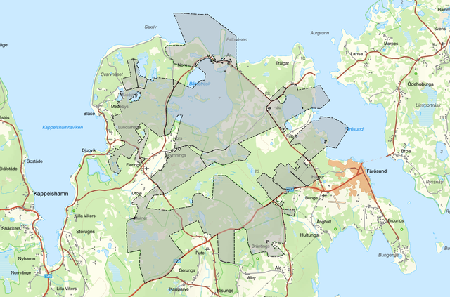 Föreslagna området för Bästeträsks Nationalpark