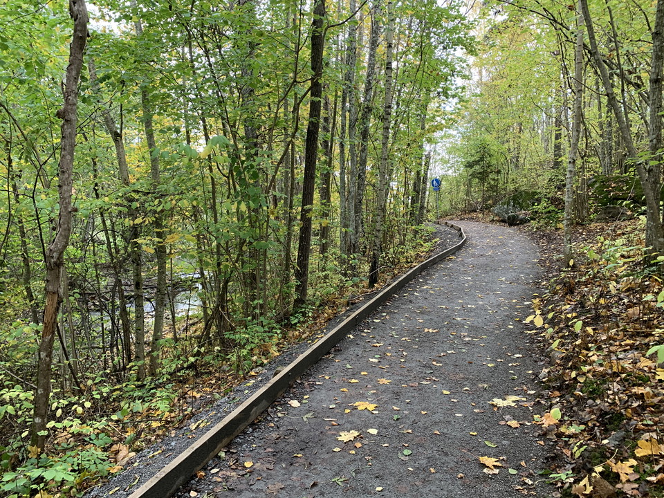 Skyddskant längs stigen